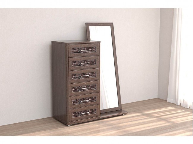 Кэт-4 Комод 6 ящиков /Зеркало, венге фото