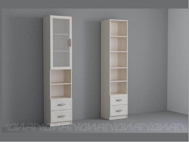 Колибри Пенал створка стекло/ящики, рамка, Бодега белая/Сандал с фото