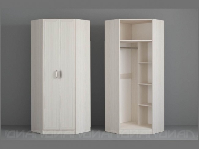 Колибри Шкаф угловой, рамка, Бодега белая/Сандал светлый фото