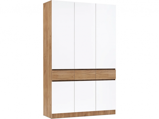 Прихожая Шкаф 3-х ств (Дуб крафт/Белый глянец) фото