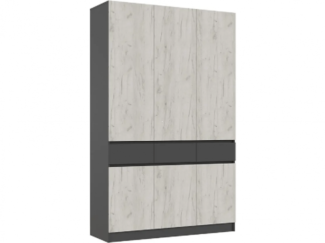 Прихожая Роджинамиф Шкаф 3-х ств (Графит/Дуб Крафт Белый) (Дуб к фото