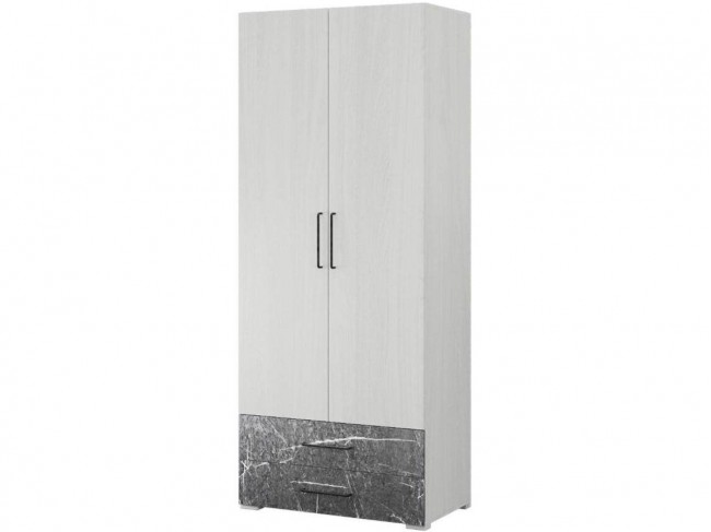 Шкаф 2-х створчатый Теана - Анкор светлый/МДФ мрамор дарк фото