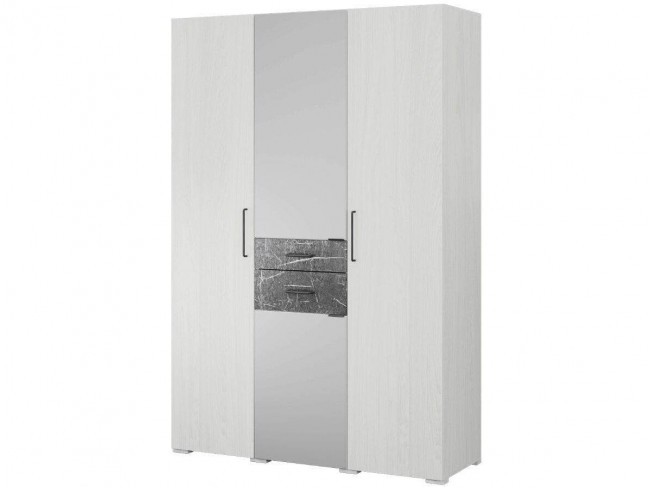 Шкаф 3-х створчатый Теана - Анкор светлый/МДФ мрамор дарк фото