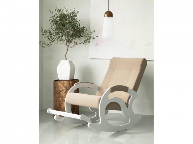 Кресло-качалка Тироль - БЕЛЫЕ ткань ПЕСОК amigo BEIGE фото
