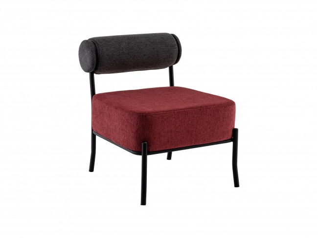 Кресло STOOL GROUP Ponpoun Темно-серый, бордо фото