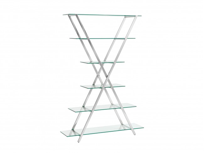 Стеллаж STOOL GROUP Гейт Прозрачное стекло/Сталь серебро фото