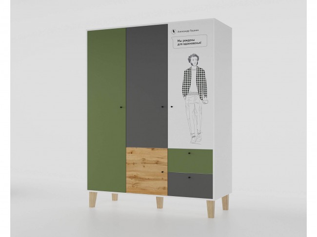 Шкаф СТОРИ Пушкин 149, белый фото