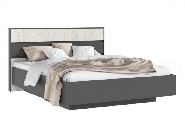 Кровать парящая 160 с ортопедом дерево, дуб крафт белый/графит фото