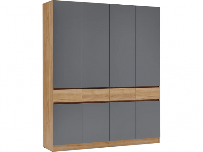 Прихожая Роджинамиф Шкаф 4-х ств (Дуб крафт/Графит) фото