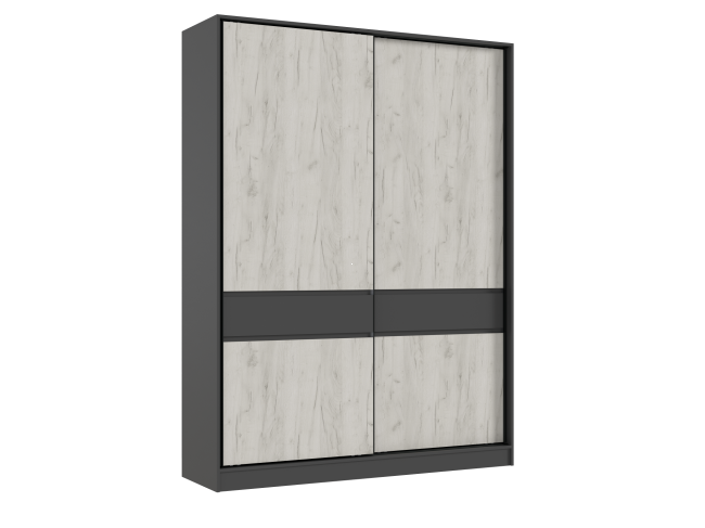 Шкаф-купе 1800 графит/дуб крафт белый фото
