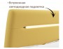 Мягкая кровать Neo 1600 желтая с подъемным механизмом и подсветк распродажа