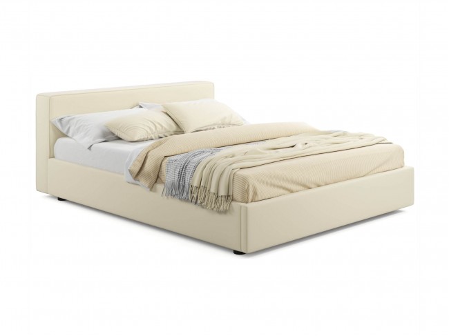 Мягкая кровать Skandi 1600 бежевая с подъемным механизмом фото