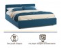 Мягкая кровать Erika 1600 синяя с подъемным механизмом распродажа