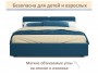 Мягкая кровать Erika 1600 синяя с подъемным механизмом недорого