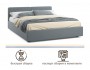 Мягкая кровать Erika 1600 серая с подъемным механизмом распродажа