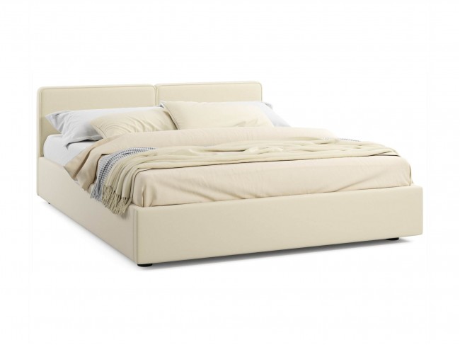 Мягкая кровать Erika 1600 бежевая с подъемным механизмом фото