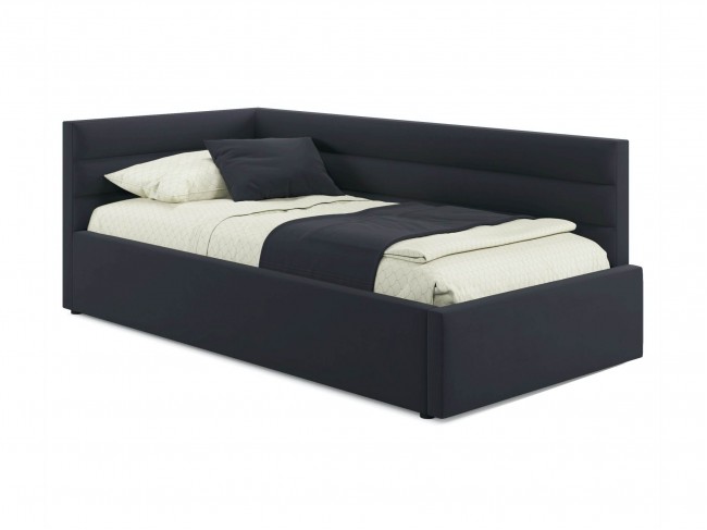 Мягкая кровать-тахта Aura 900 черная с подъемным механизмом фото