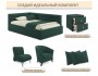 Мягкая кровать Aura 900 изумруд с подъемным механизмом недорого