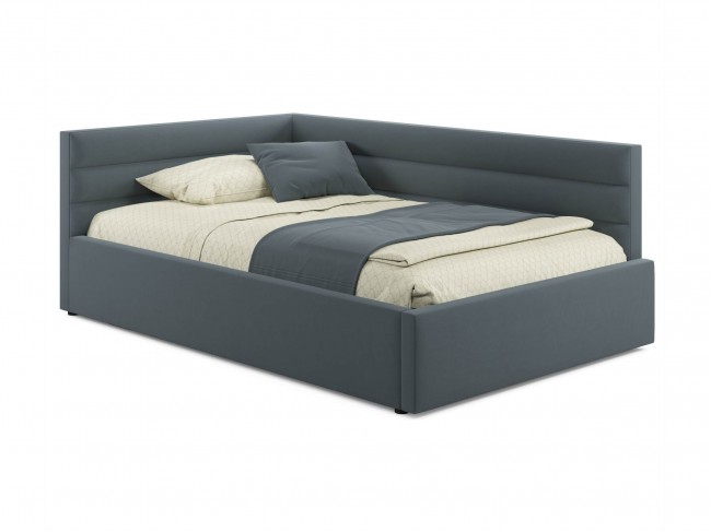 Мягкая кровать-тахта Aura 1200 маренго темно-серая с подъемным м фото
