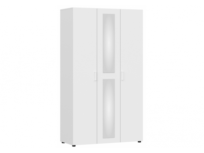 трехстворчатый Валенсия белый текстурный Шкаф фото