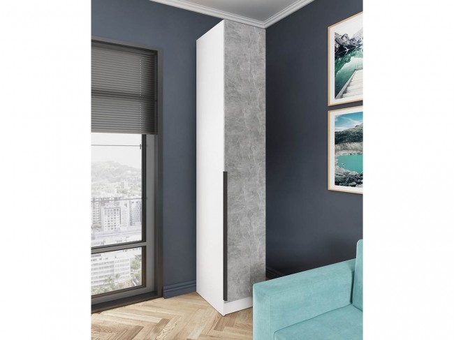 Шкаф Мадрид (0,4) белый/ателье светлое фото