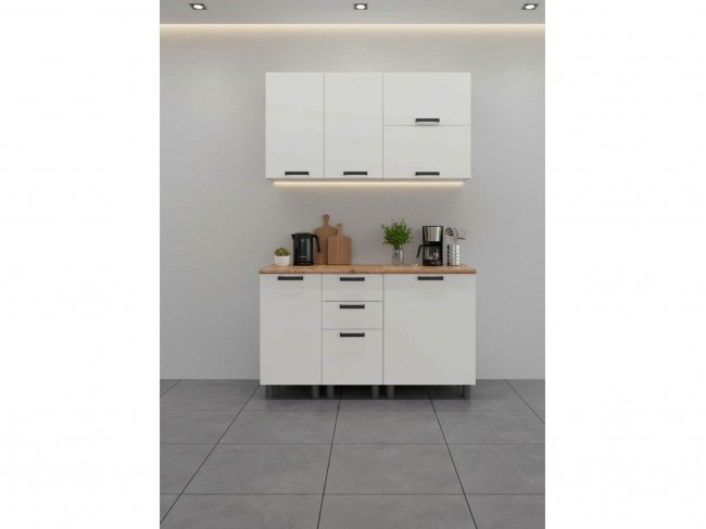 МК Аленушка 1,4м с ящ. Лаванда Молочный,скоба черный,сонома фото