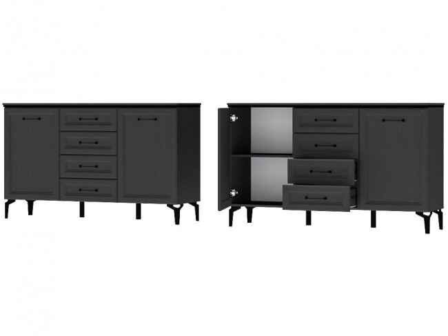 Шарм Комод К-3 Антрацит/Рамка фото