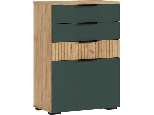 Комод 600, Дуб крафт/Изумрудный фото