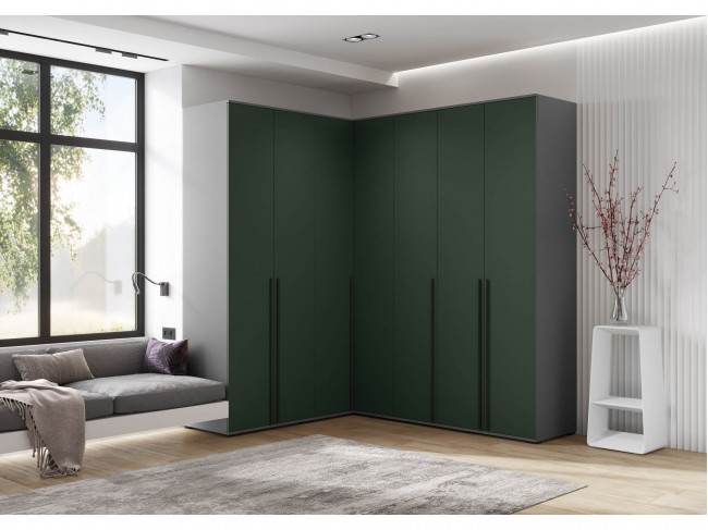 Норд Шкафы угловая композиция, Графит/Изумрудный фото
