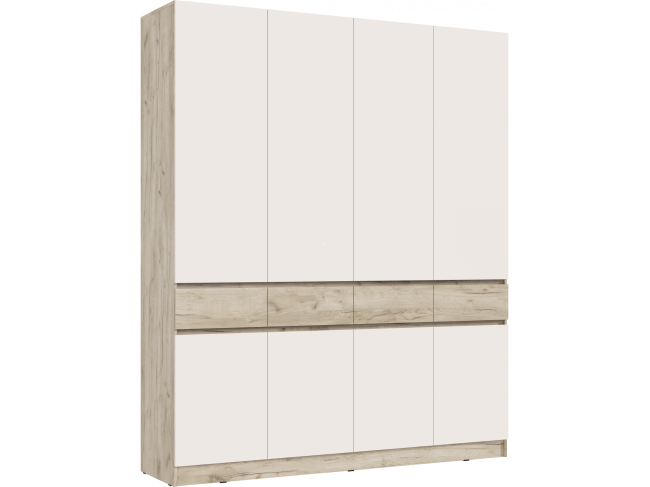 Шкаф 4-х створчатый, Крафт серый/Кашемир фото
