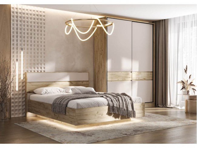 Модульная спальня Роджинамиф, Крафт серый/Кашемир фото