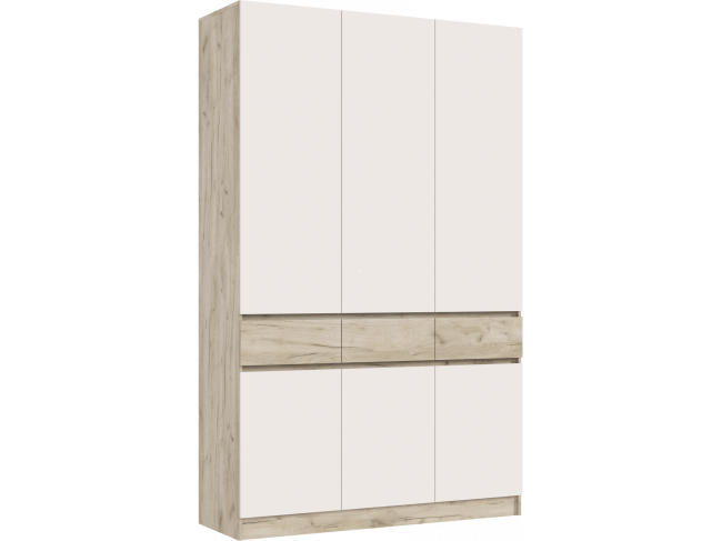 Шкаф 3-х створчатый, Дуб крафт серый/Кашемир фото
