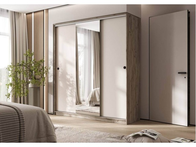 Шкаф-купе Альянс 2,0м, Крафт серый/Кашемир фото