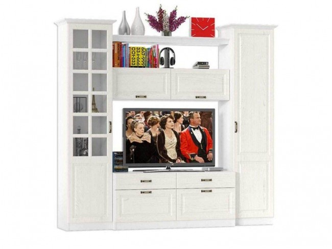 Стенка Ливерпуль 2 Белый/Ясень ваниль фото