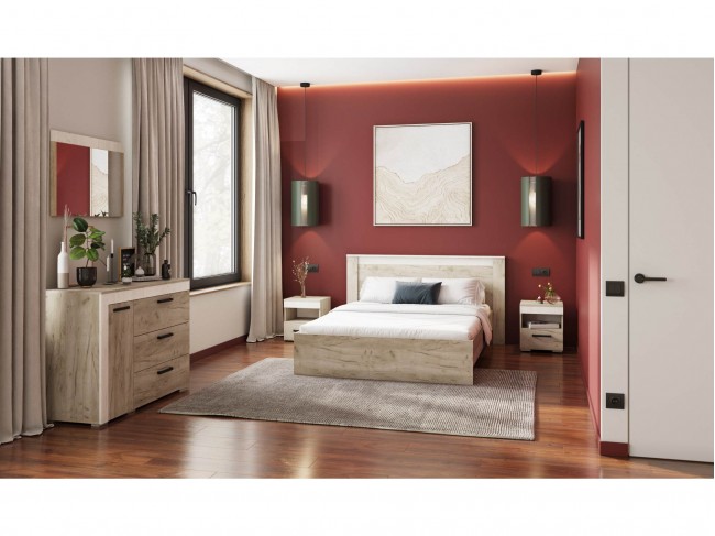 Модульная спальня Адель, набор 2 - Крафт серый/Крафт белый фото