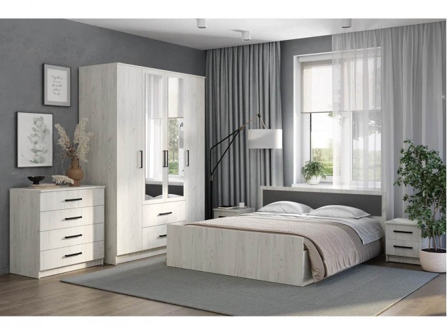 Спальня Фиеста, Дуб крафт белый. Компоновка 1 фото