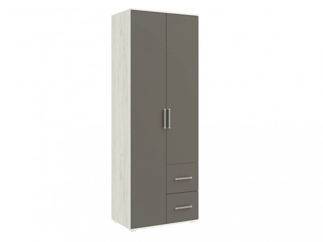 Шкаф двухстворчатый Фиеста (800), Графит, Дуб Крафт белый фото