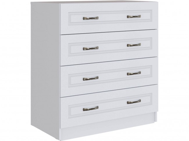 Комод с 4-мя ящиками Апполия, Белый/Белый дуб фото