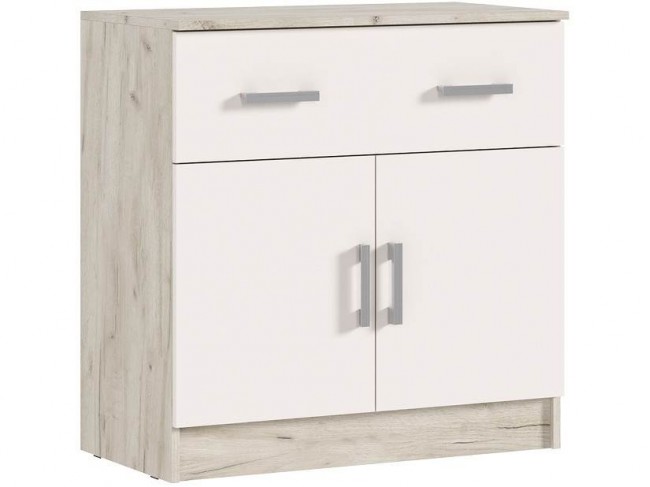 Комод 1 ящик 2 двери, Крафт серый/Кашемир фото