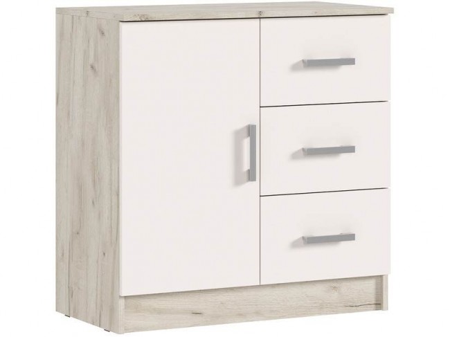 Комод 3 ящика 1 дверь, Крафт серый/Кашемир фото