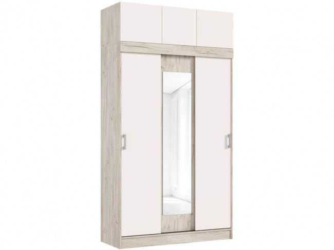 Шкаф-купе с антресолью Басямиф, Крафт серый/Кашемир фото