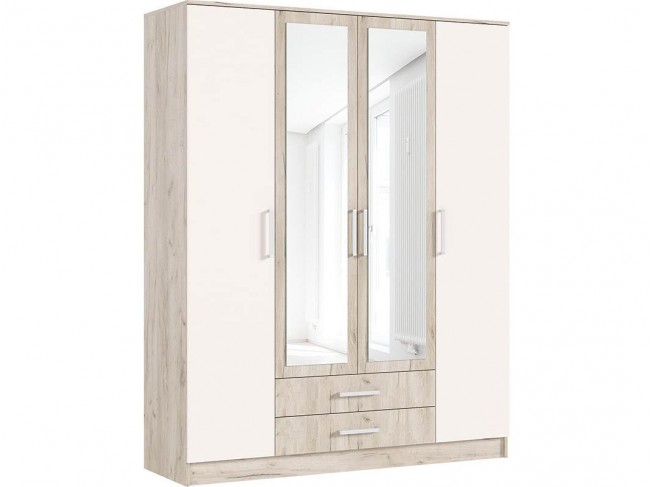 Шкаф 4-х дверный для одежды Мартина, Крафт серый/Кашемир фото