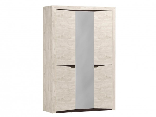 33.02 Лючия 3-х дв. шкаф для одежды + узкие полки 33.02  бетон п фото