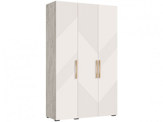 Шкаф 3-х створчатый 1350 Ирис, Крафт серый/Кашемир фото