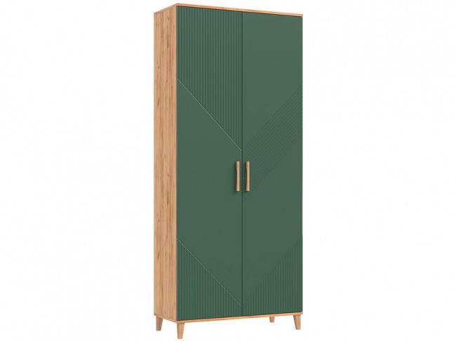 Шкаф 2-х дверный Ирис, Крафт золотой/Браш мени грин фото