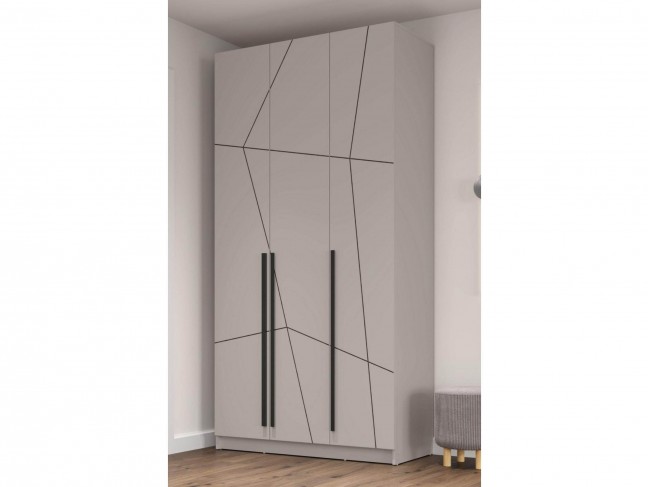 Шкаф для одежды 67.12 Брандо (3-х дв.) МДФ ГЕОМЕТРИЯ Кашемир фото