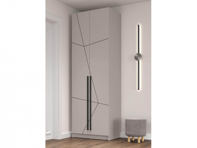 Шкаф для одежды 67.14 Брандо (2-х дв.) МДФ ГЕОМЕТРИЯ Кашемир фото