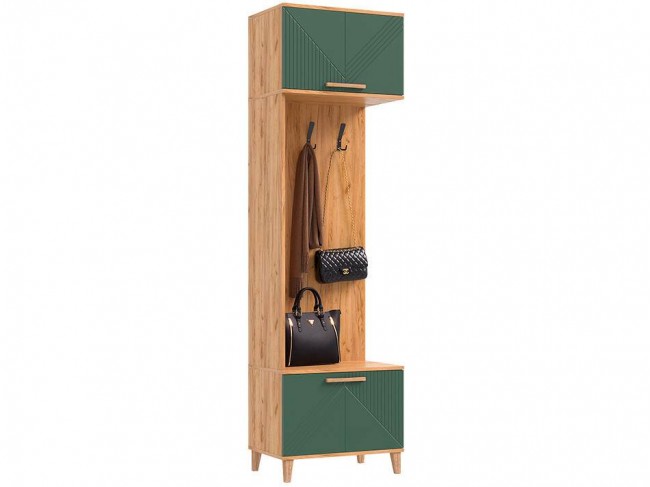 Шкаф с вешалками Ирис, Крафт золотой/Браш мени грин фото