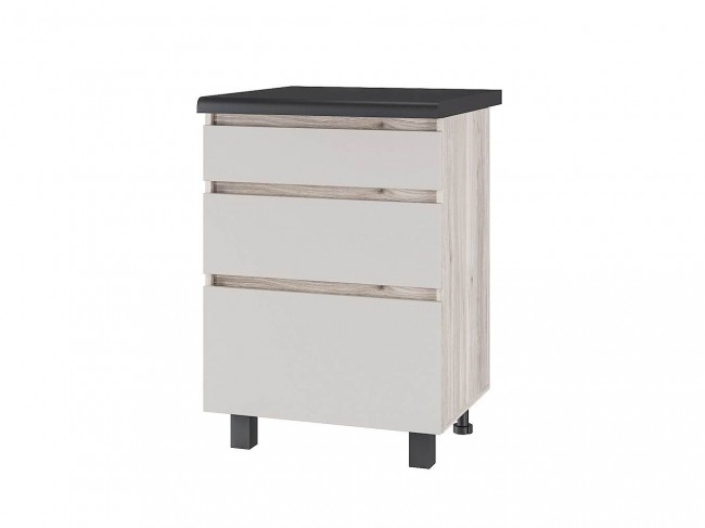 Шкаф со столешницей Берген Лайт 6с3, Дуб смоки, Кашемир фото