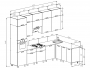 Кухня Техно 3,0х1,8/1080м Компоновка №6, Белый/Олива глянец купить